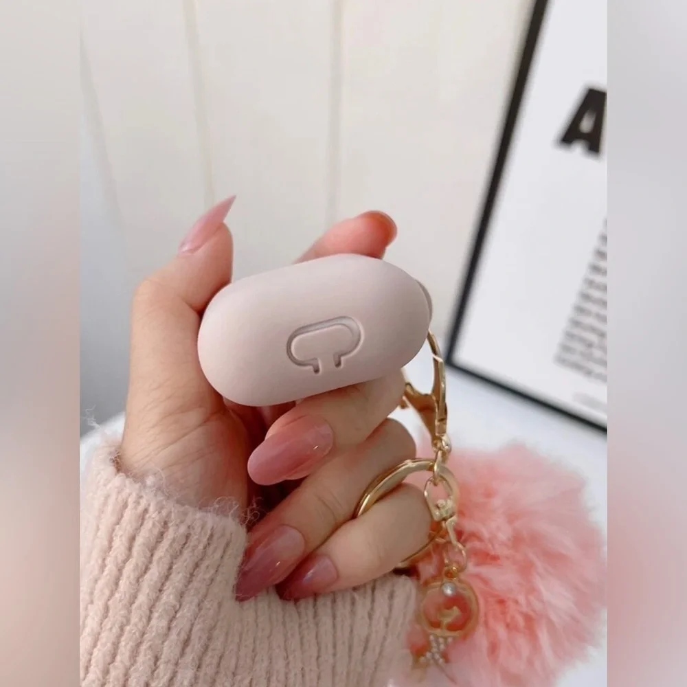 Soft Silicone Protective Case with‎ Keychain and Cute Fur Pom Pom Ball